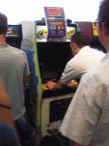 Galaxian arcade cabinet-Classic Gaming Expo 2005 in London