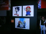 Pictures of well known characters on wall of final area