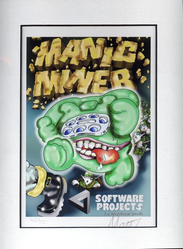 Manic Miner limited edition print signed by Matthew Smith No.43/50